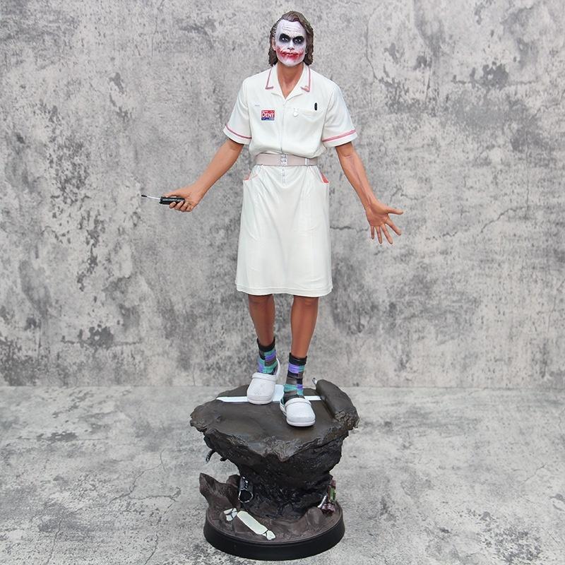 54cm Dc Joker Action Figure Nurse Uniform Heath Ledger Standing Scene Model Handmade Ornament Gk Resin Statue Toy Gift 1/4 Poseable Articulated Scale