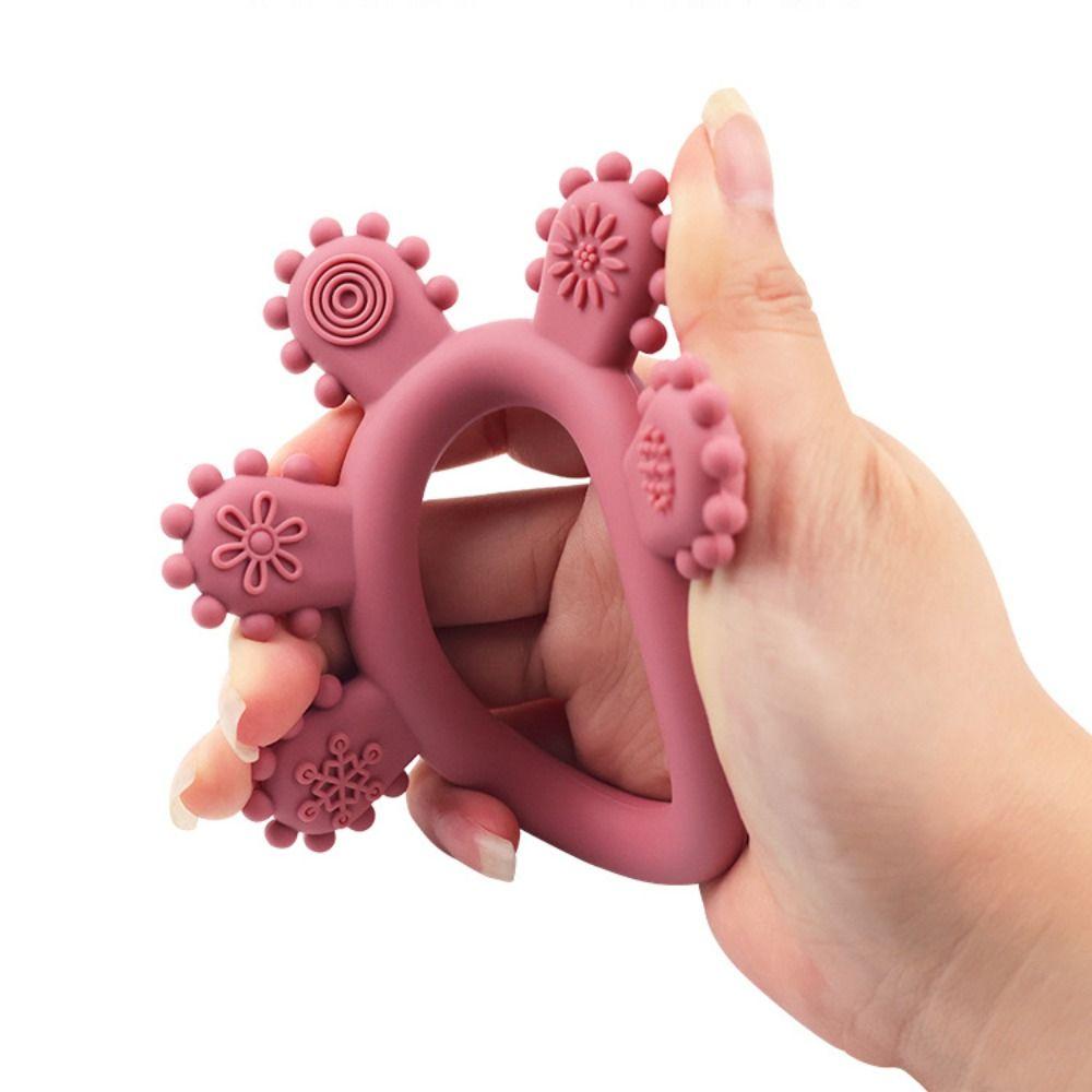 Food Grade Silicone Baby Teething Toys BPA Free Infant Chew Toys Silicone Teething Ring  Newborn