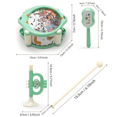 Cute Kids Drum Set, Colorful Musical Instruments for Toddlers & Preschoolers, Portable Design for Fun Learning & Development