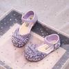 Girls Silver Single Shoes 2025 Spring and Autumn New Children's Rhinestone Korean Version Princess Shoes Little Girl Crystal Shoes Small Leather Shoes