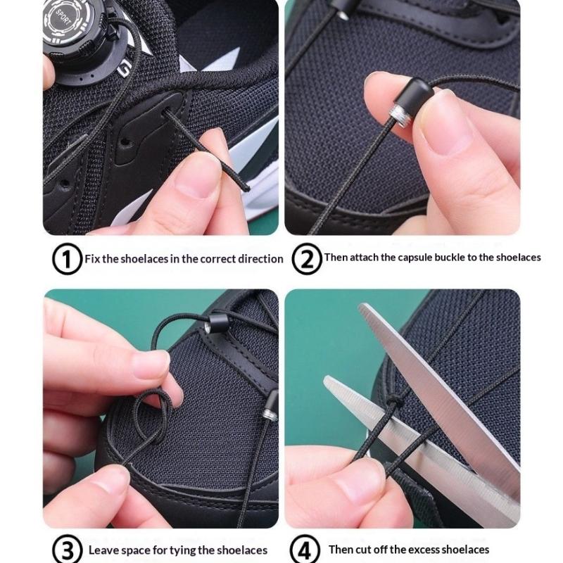 Automatic Shoelace Swivel Buckle Laces No Tie Sneaker Laces for Kids and Adults Easy Install for Sports Shoes