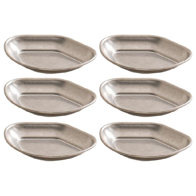 Set Of 6 Unique Stainless Steel Miniature Bowls Appetizer Plates Suitable for Sauces and Seasoning with Easy Cleaning