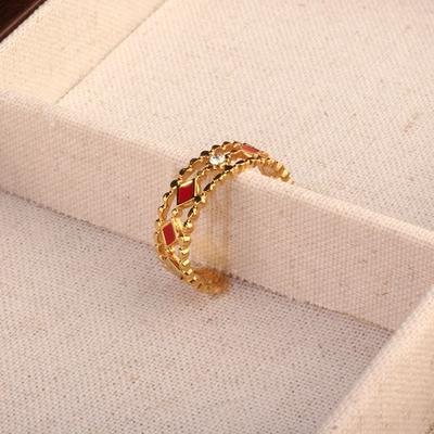 Hollow Stainless Steel Oil-Coated Ring, Adjustable Titanium Ring, Fashionable Women's Open Finger Ring, Durable & Trendy Jewelry