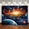 1 Piece Space Starry Sky Planet Nebula Pattern Background Cloth Traditional Party Decoration