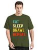 Funny Eat Sleep Brawl Repeat Gamer Graphic Tshirts Unisex Fashion Casual Tshirt Fashion Clothes Streetwear Loose Oversized T Shirt