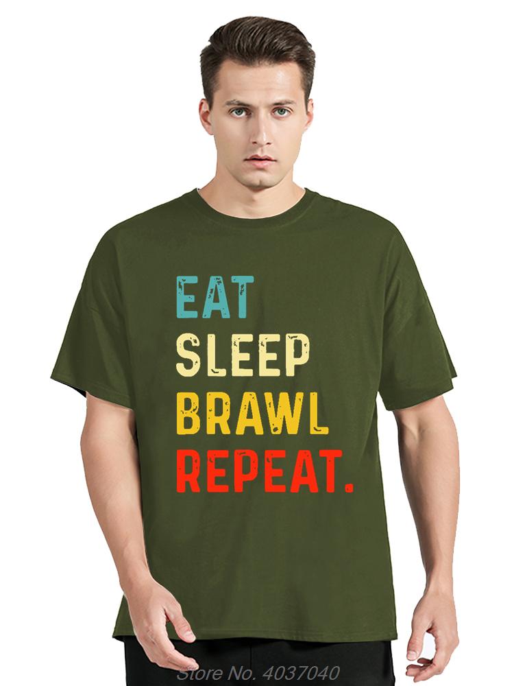 Funny Eat Sleep Brawl Repeat Gamer Graphic Tshirts Unisex Fashion Casual Tshirt Fashion Clothes Streetwear Loose Oversized T Shirt