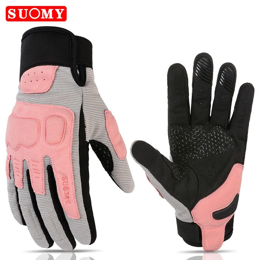 SUOMY Winter Warm Women Motorcycle Gloves Cold-proof Equipment Waterproof Motocross Motorbike Racing Riding Heated Racing Glove
