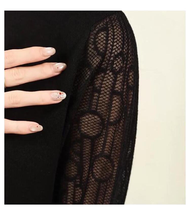 Genuine Brand Women's Autumn/Winter Wool Knit Top - Slim, Skin-Friendly, Versatile, Hollowed Design