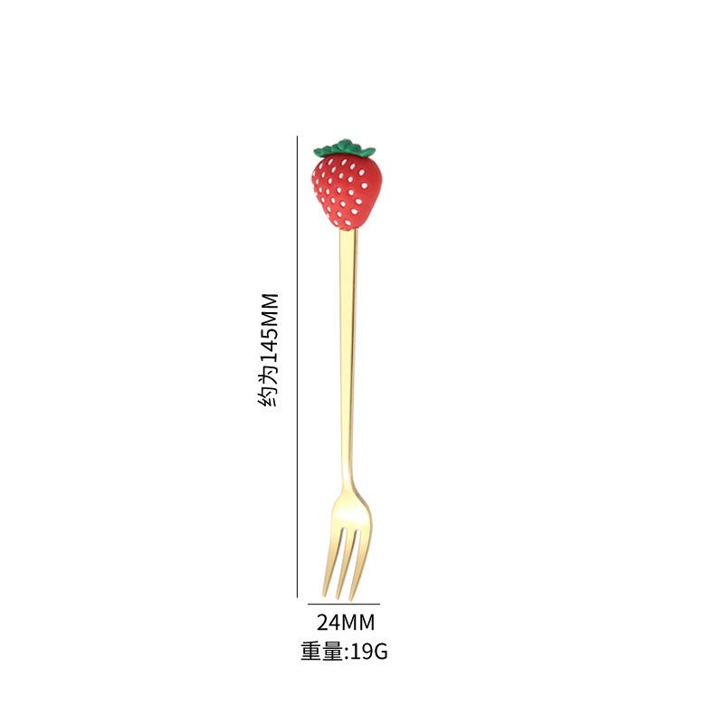 Fruit Doll Stainless Steel Spoon and Fork Christmas Coffee Dessert Spoon and Fork Gift Set Fruit Watermelon Spoon and Fork Box
