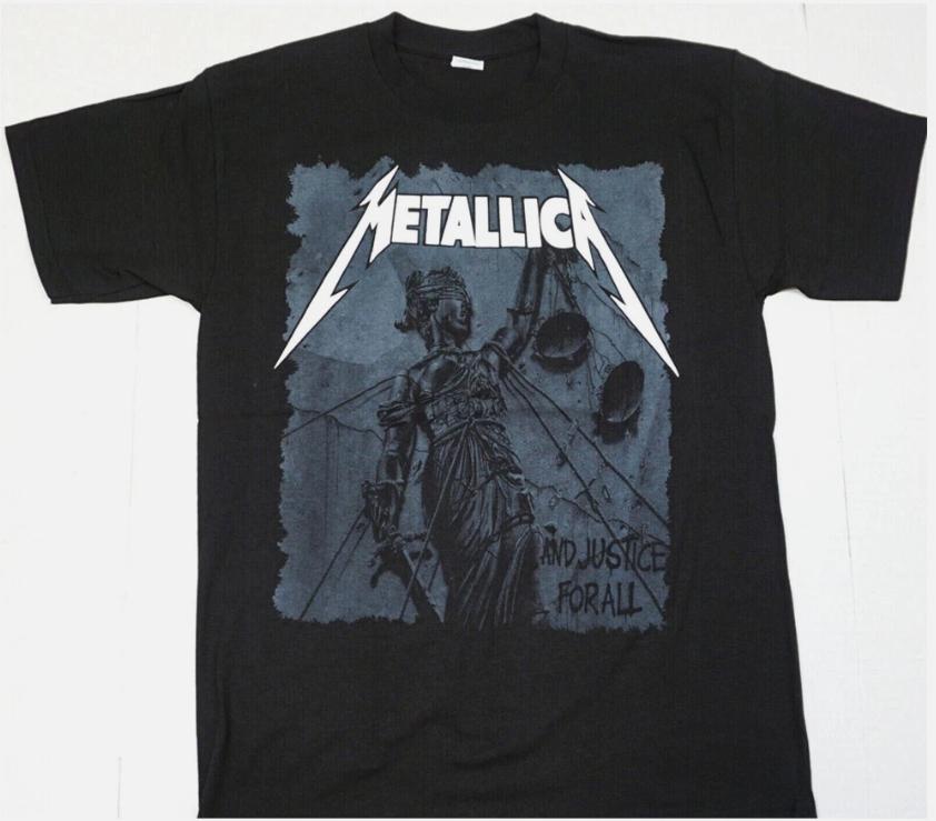 Metallica and justice for all t-shirt heavy metal t-shirt adult men's black new band singer t-shirt