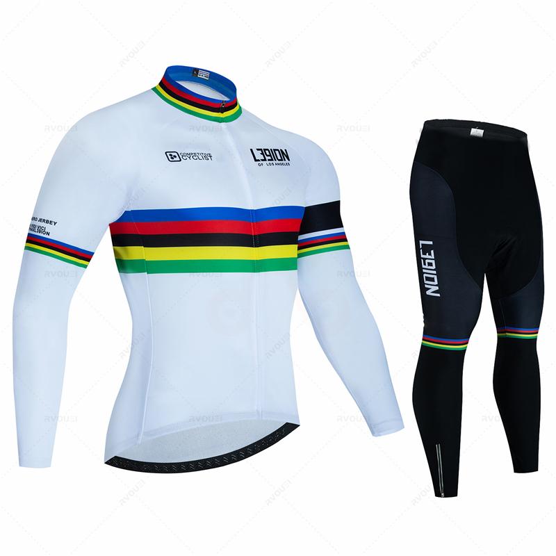 2026 Ademend Wielrenpak Set Heren Lente Sport Wielertrui Herfst Mtb Fietskleding Zomer Lange Mouw Triathlon Mountainbike Koersbroek Set