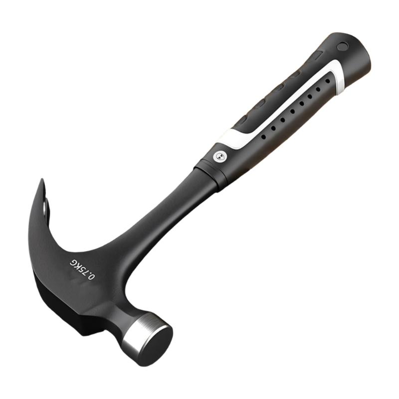 Home Repair Hand Tool with Nail Pulling End, Contoured Grip Handle and Steel Head for Woodworking and Daily Tasks