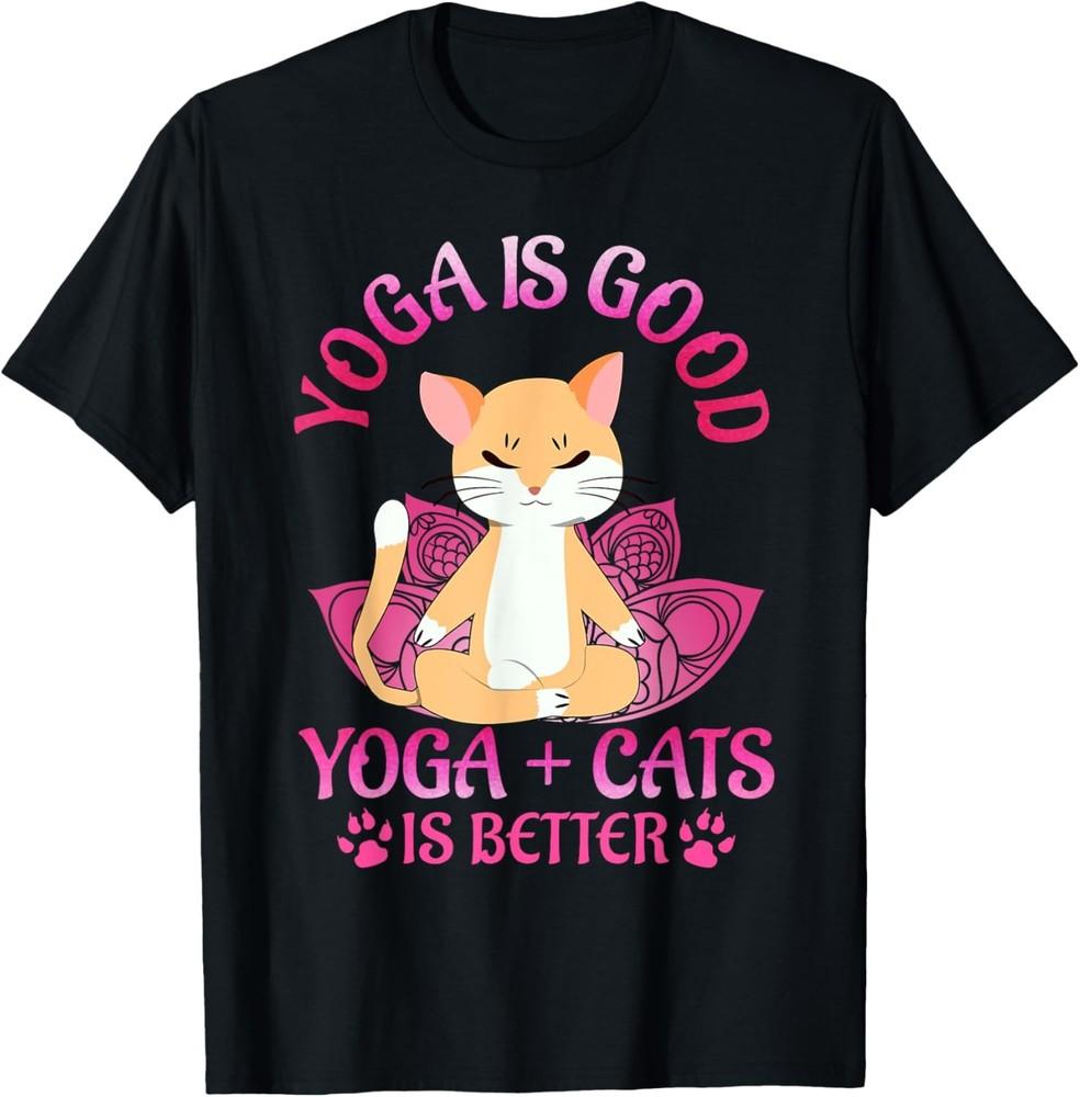 

Cat Yoga Class Womens Workout Gift Yogi Meditation Saying T-Shirt Unisex T-Shirt M