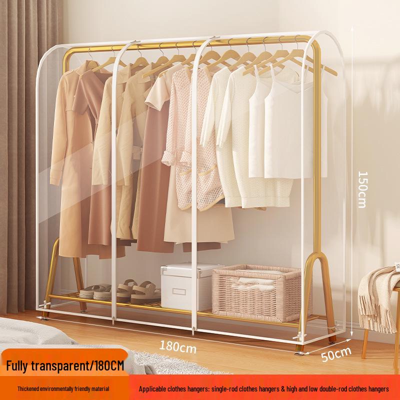 Popular Double-Rod Floor-Standing Garment Dustproof Cover Hanger