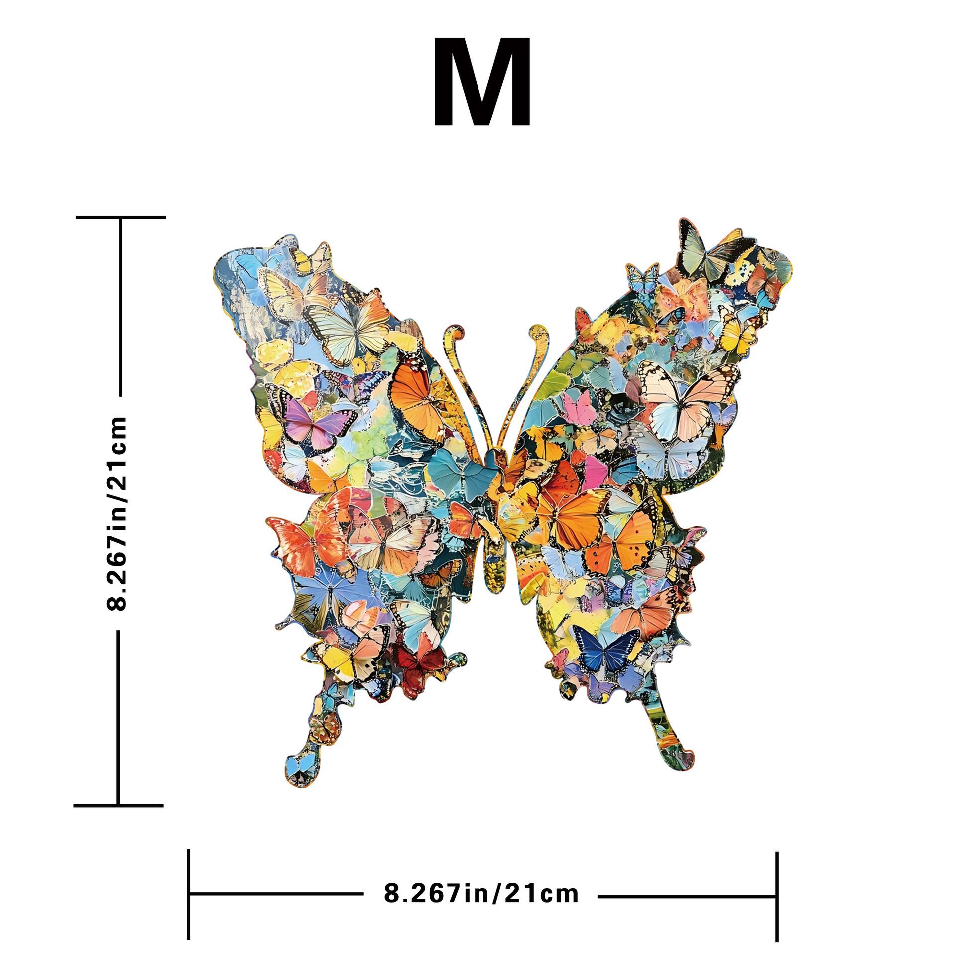 

118/162pcs Wooden Butterfly Irregular Shaped Puzzle Jigsaw Puzzle Stress-Relieving Game Birthday Xmas Gifts Fun Educational Toys