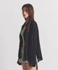 NEALIZE Ribbon Oversized See-Through Shirt Black