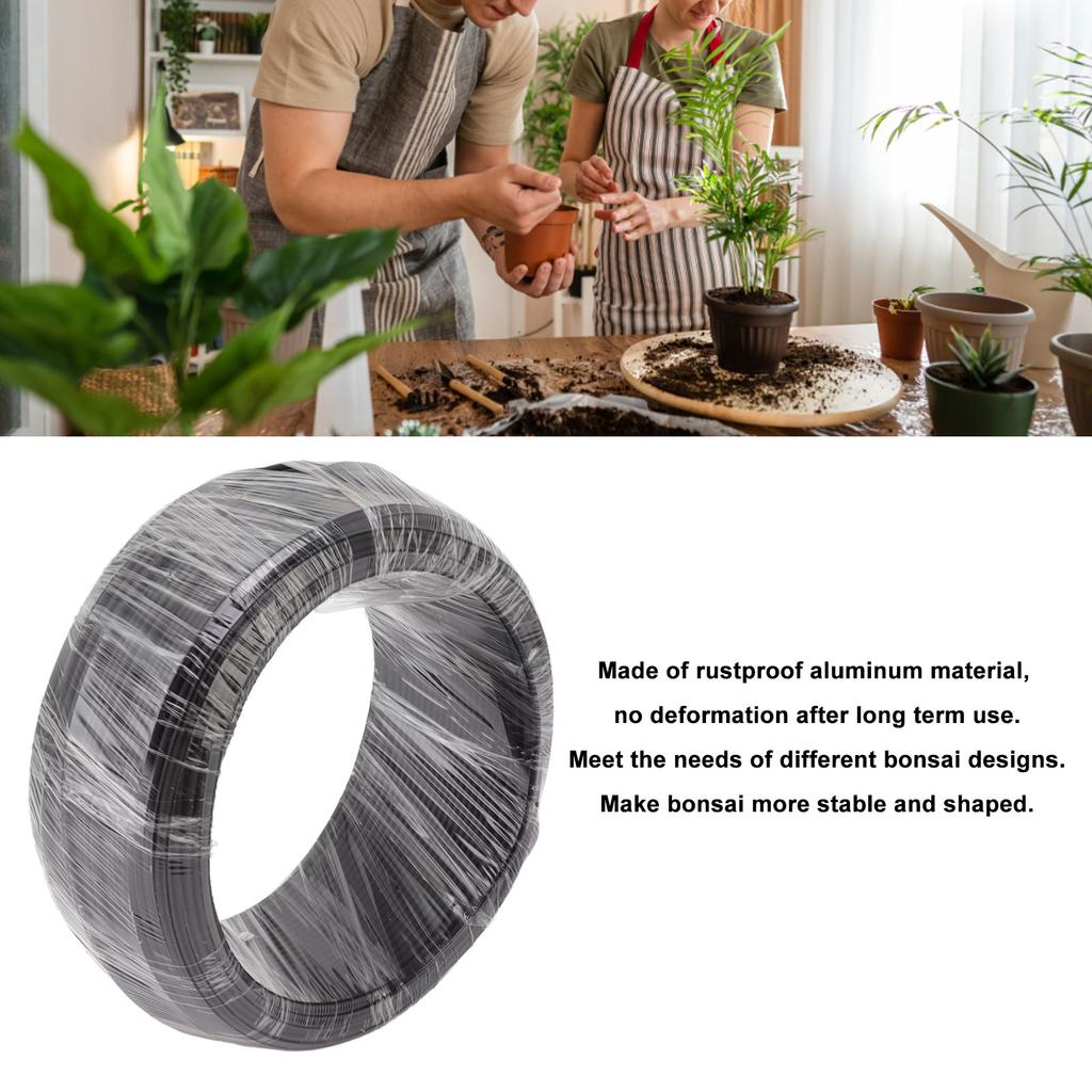 Bonsai Wire Aluminum Wire Bonsai Tree Training Wire 500g Black for Garden Horticulture 1.0mm / 0.04in