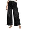 Women's Casual Wide Leg Drawstring Jeans with Pockets for Everyday Wear
