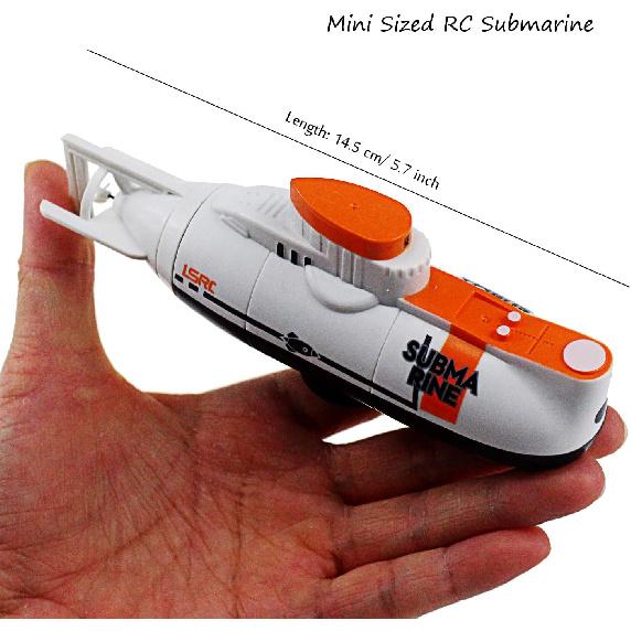 Tipmant RC Submarine Toy Remote Control Boat Underwater Diving Waterproof for Fish Water Tank Kids Birthday Gift (White)