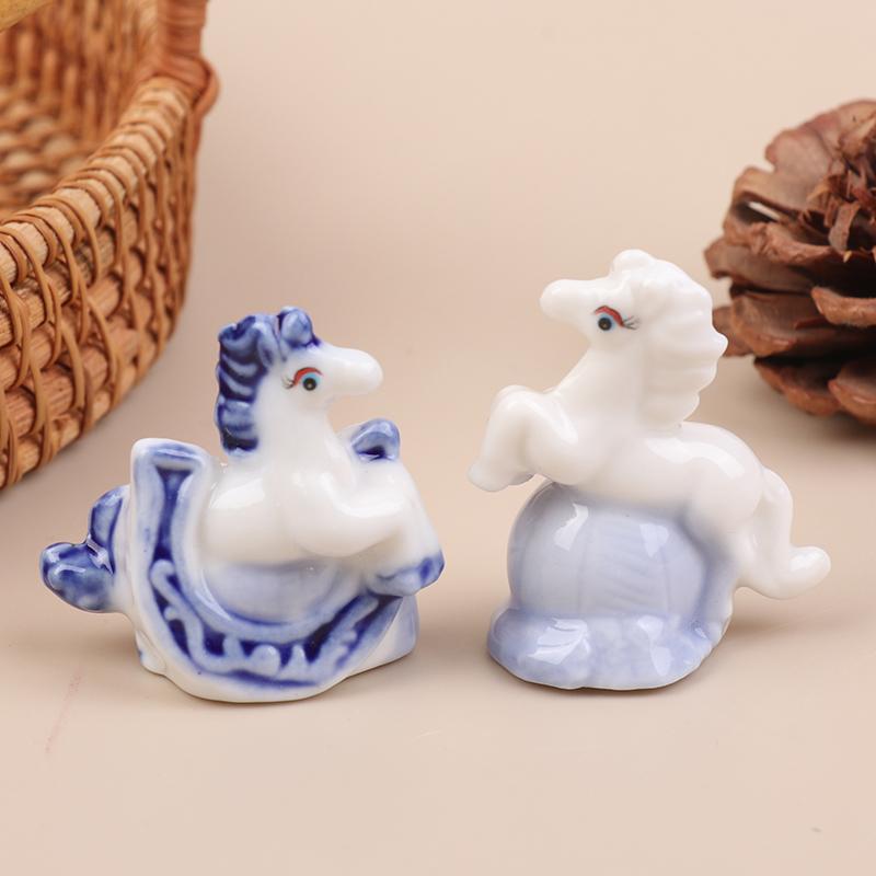 1Pc/Pair Year Of The Horse 2026 Porcelain Horse Figurine Ceramic Horse Miniature Adornment Home Decor Art Craft Collection Gift