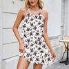 Women's Fashionable Round Neck Printed Camisole Casual Sleeveless Vest Dress