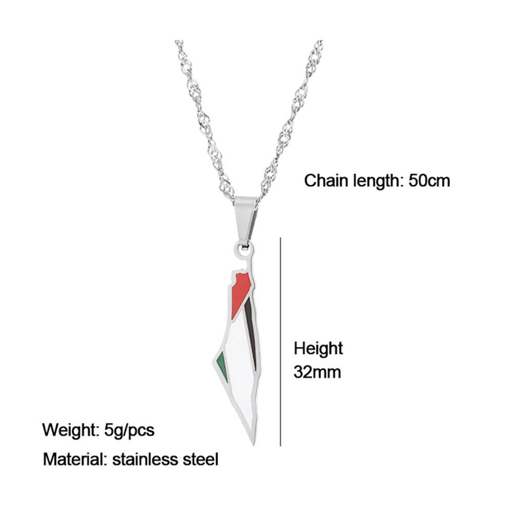 Compact Necklace Pendant Chain Fashionable Stainless Steel Map Pendant Stainless Steel Necklace