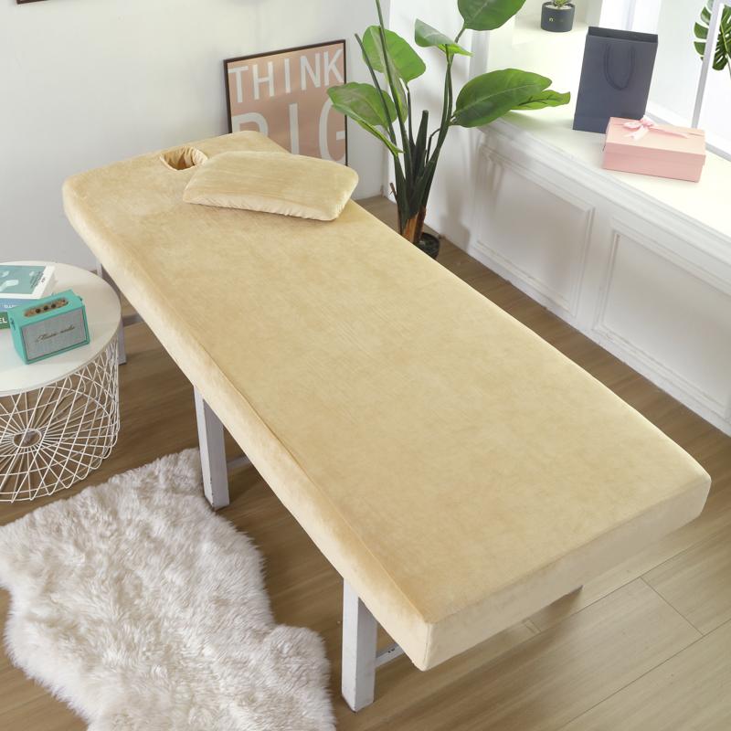 Crystal Velvet Thick Bed Cover Simple Beauty Bed Covers Massage Bed Cover for Hospital Hotel Beauty Salon with Open Hole