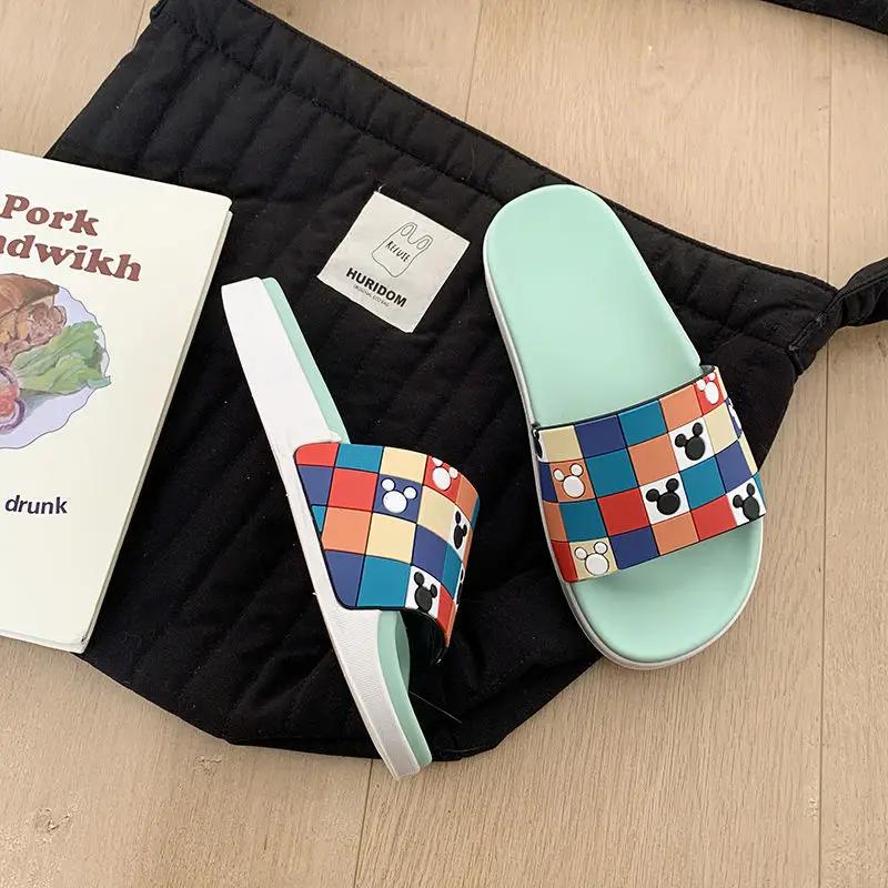 Fashion Bathroom Home Open Toe Indoor Women's Slippers and Ladies Sandals Anime 2024 Platform Slides Kawaii Cute House Cartoon Shoes W F