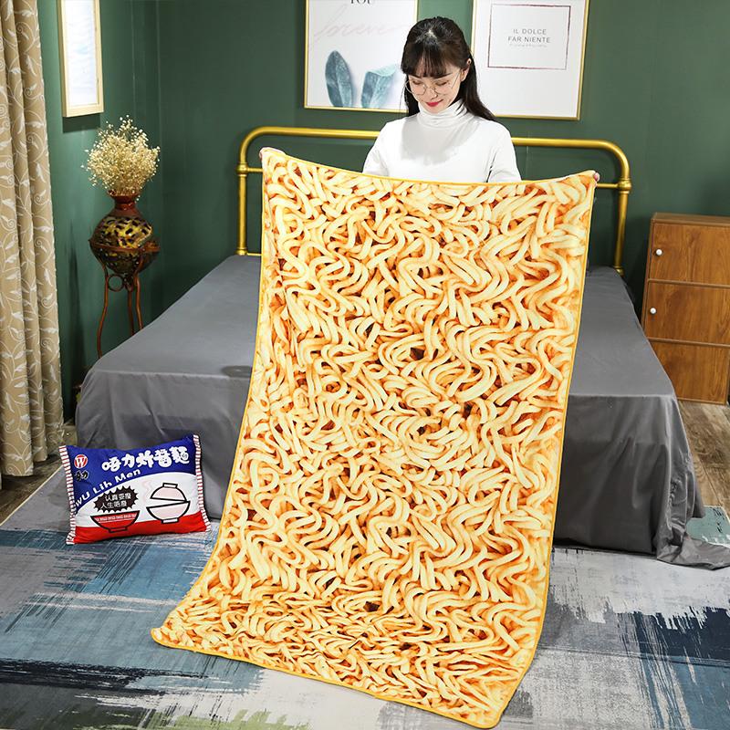 

Kawaii Blanket Simulation Лапша быстрого приготовления Плюшевая подушка с одеялом Creative 3D Food Japan Ramen Noodles Blanket Pillow
