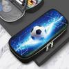 Durable Polyester Pencil Case Soccer Pattern with Zipper Soccer Pattern Pen Bag Sports Theme Multifunction Bag