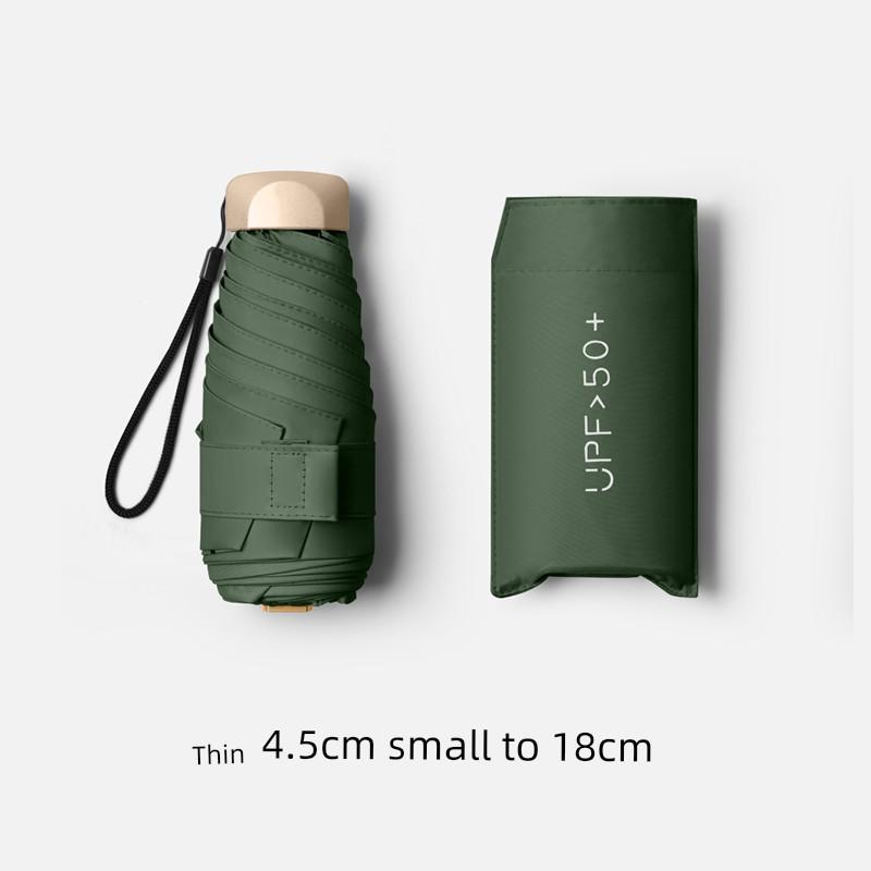 Parasol Small and Convenient Sun Umbrella Sun Protection UV Protection Sun Shade Mini Ultra Light Five-Fold Umbrella Thickened Umbrella