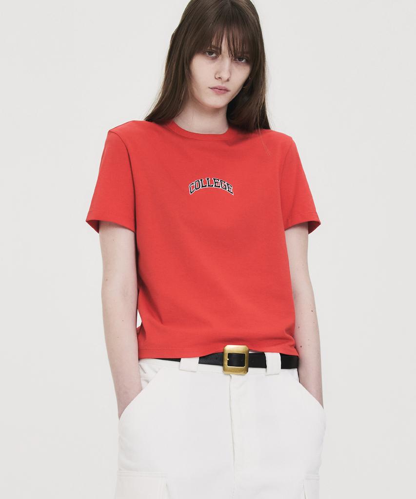 NOHANT College Cropped T-Shirt Red