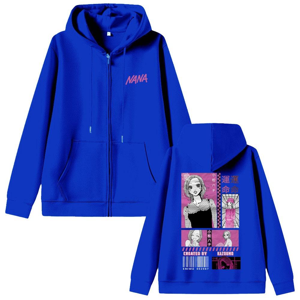 Komatsu Nana Pattern Zipper Hoodie Zipper Men's and Women's Manga Art Aesthetics Zipper Sportswear