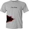 I'm Fine Movie Halloween Zombie Shark Bite Graphic Novelty Very Funny T Shirt - DSW