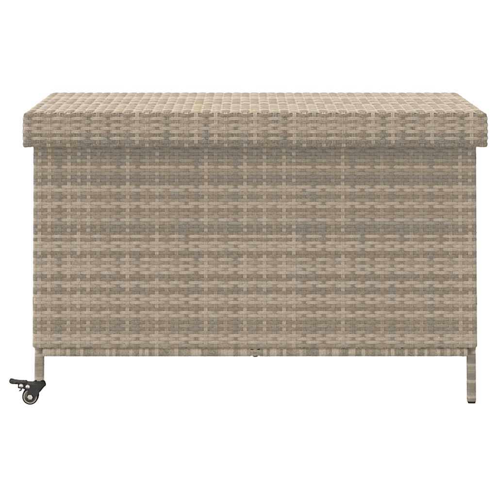 Garden Box with Wheels, Grey, 110X55X73 Cm, Polyrattan