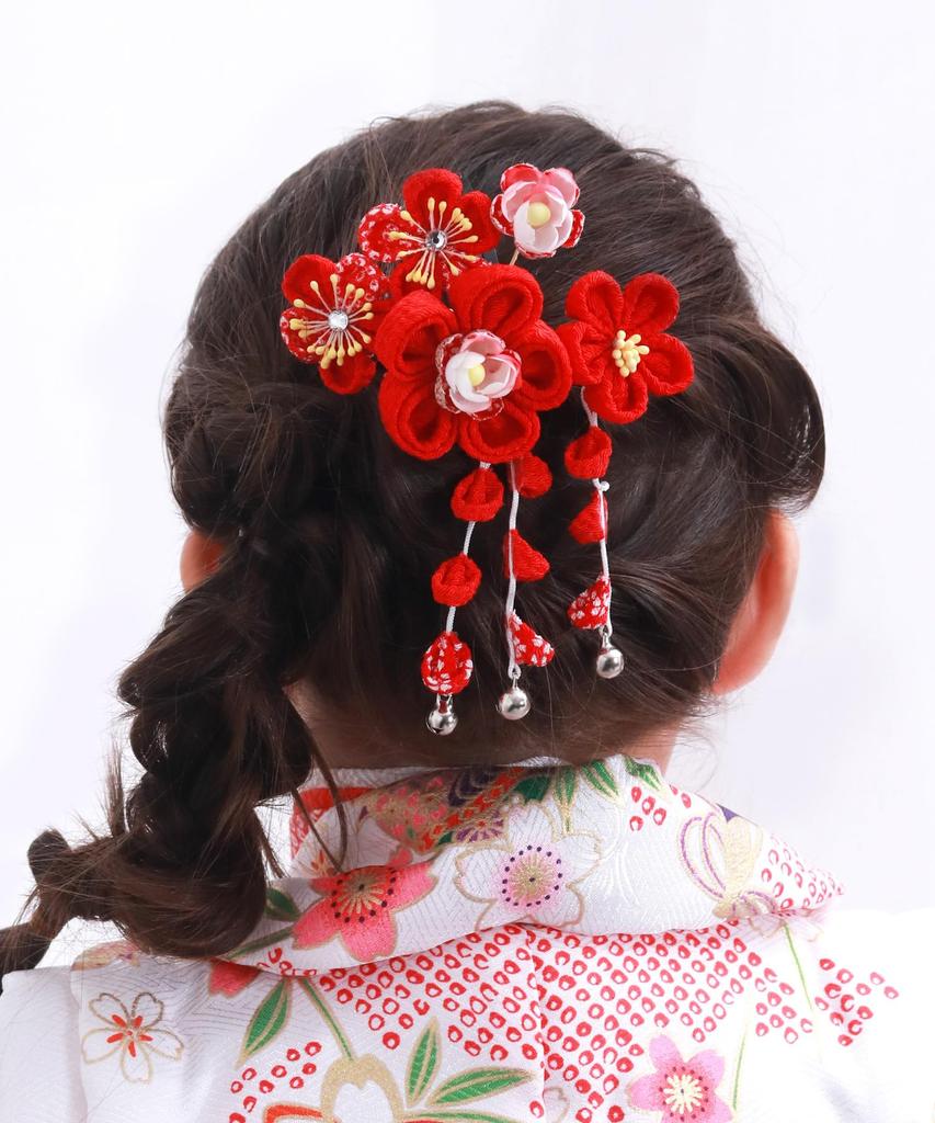 Kyoetsu Hair Ornament for Year of Artificial 753 A Shichi-Go-San 3-7 Olds, Tsumami-Zaiku (Pinch Wood) (F-07)