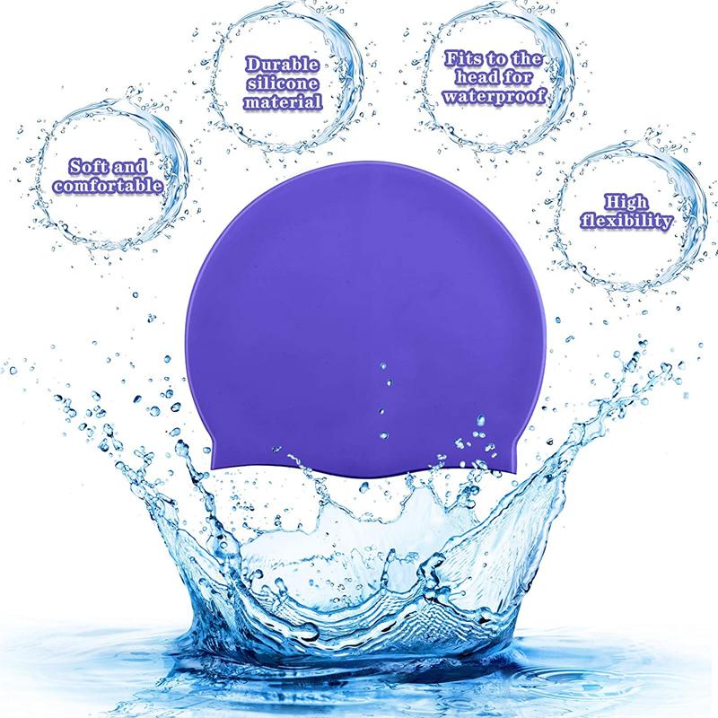 Gorro de natación para adultos, impermeable, de silicona elástica, para piscina, para cabello largo, grande, de látex.