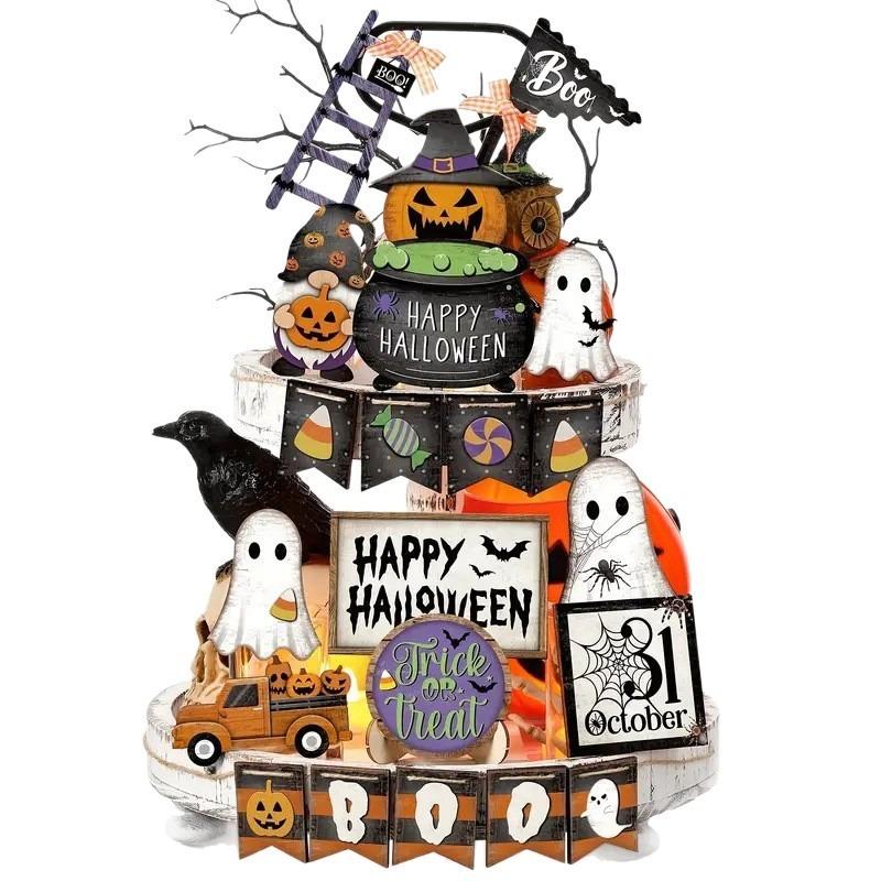 New Halloween DIY sub-plate decorative ornament creative exquisite wood products