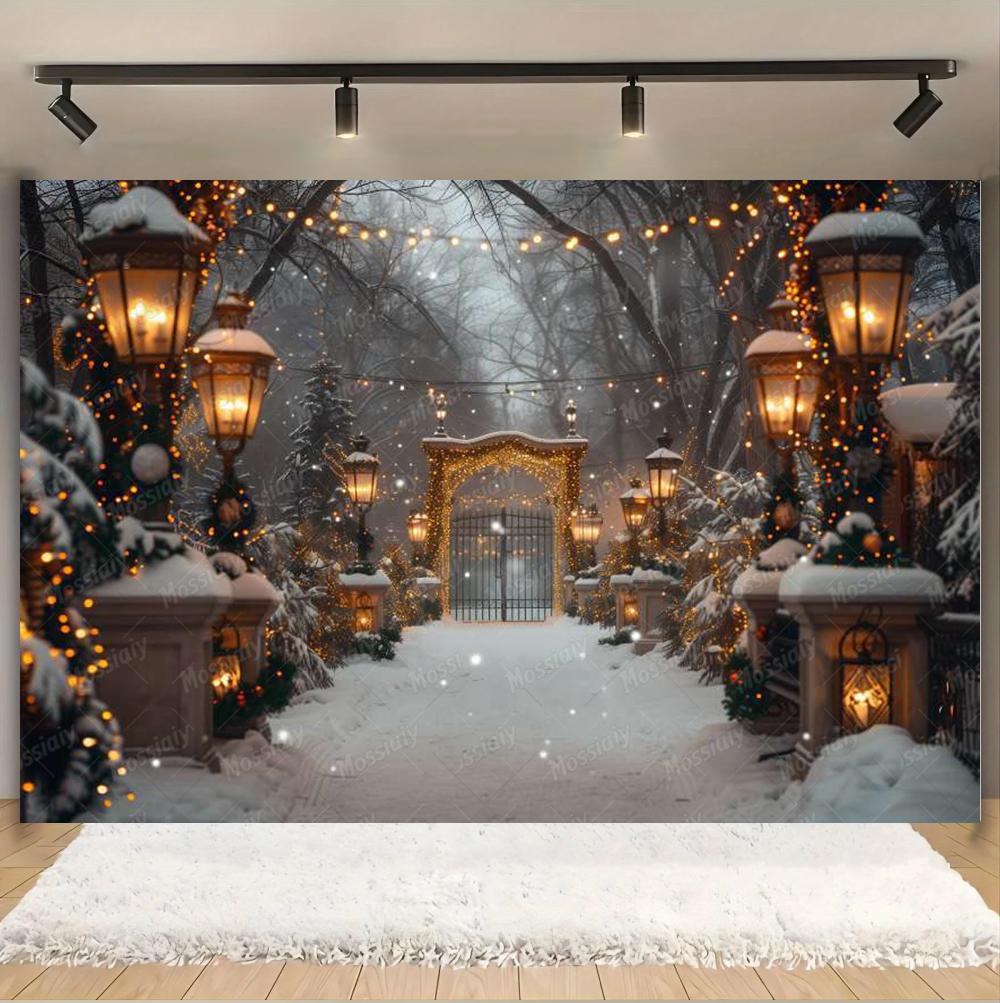 Weihnachts-Hintergrund Fotografie Winter Schnee Weihnachtsbaum Dekoration Neujahrsparty Erwachsene Kinder Foto Hintergründe Banner Requisiten