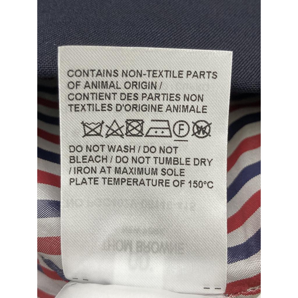 THOM BROWNE FGC402V-06146 Marineblau Uni Webware 4-Riegel Plissee Minirock Rock 38 Marineblau Gebraucht