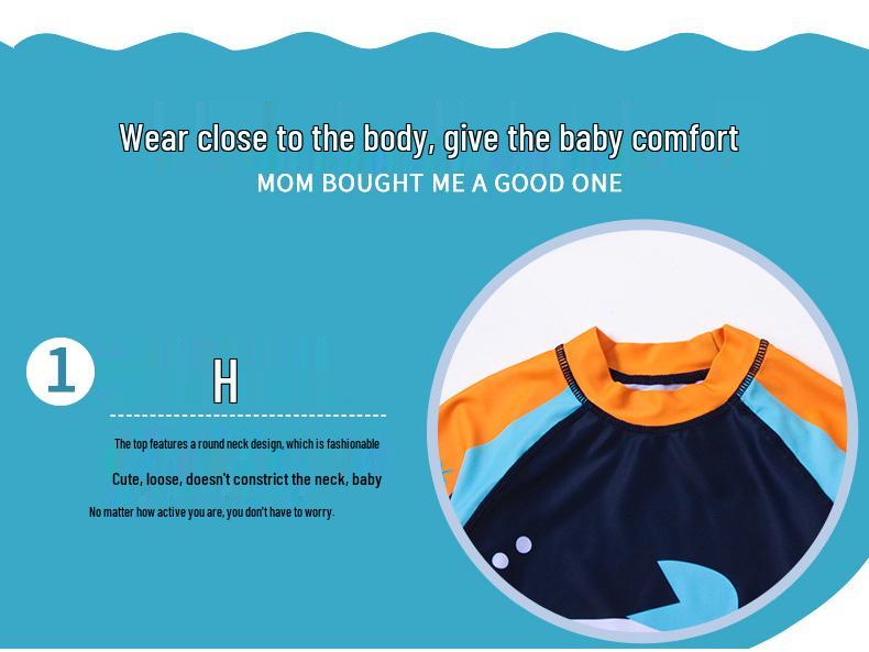 Boys' Quick-Dry Cartoon Split Swimsuit for Kids and Students