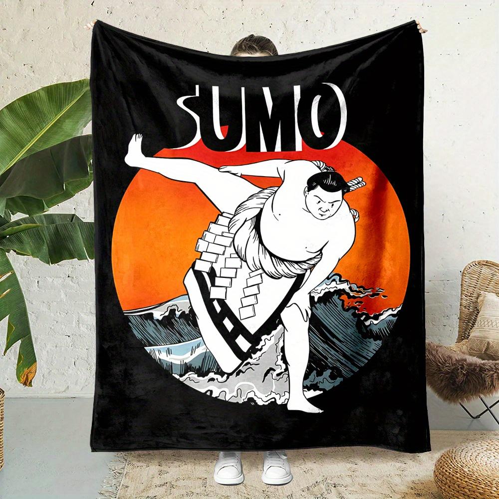 

Japanese Sumo Wrestling Flannel printed blanket suitable for all seasons suitable for living room office sofa and travel 75x90cm
