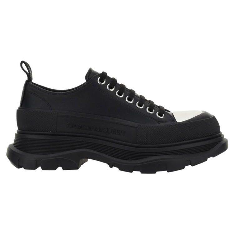 Alexander McQueen Tread Slick Lace Up Shoes 'Black White Toe' 735815WHZ6N1081
