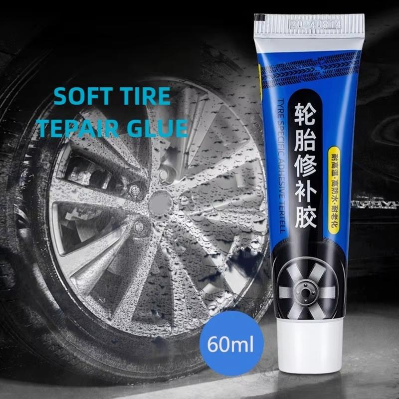 Emergency Tire Repair Adhesive 60ml Temperature Resistant Glues Black Rubber Cement for Instantly Leak Fixes