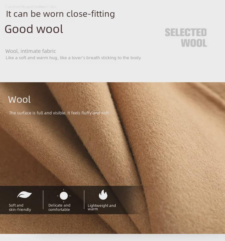 Women's Double-Faced Cashmere Coat: Mid-Length, Over-Knee, Slim Fit, Straight Shoulder, 2024 Autumn/Winter New Style.