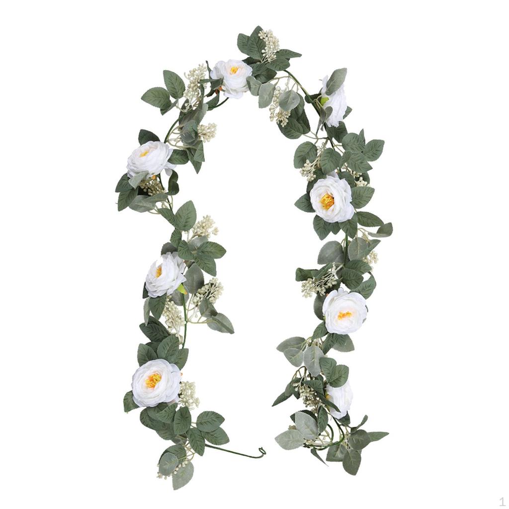 Artificial Camellias Flowers Vines Hanging Greenery for Ceremony Christmas