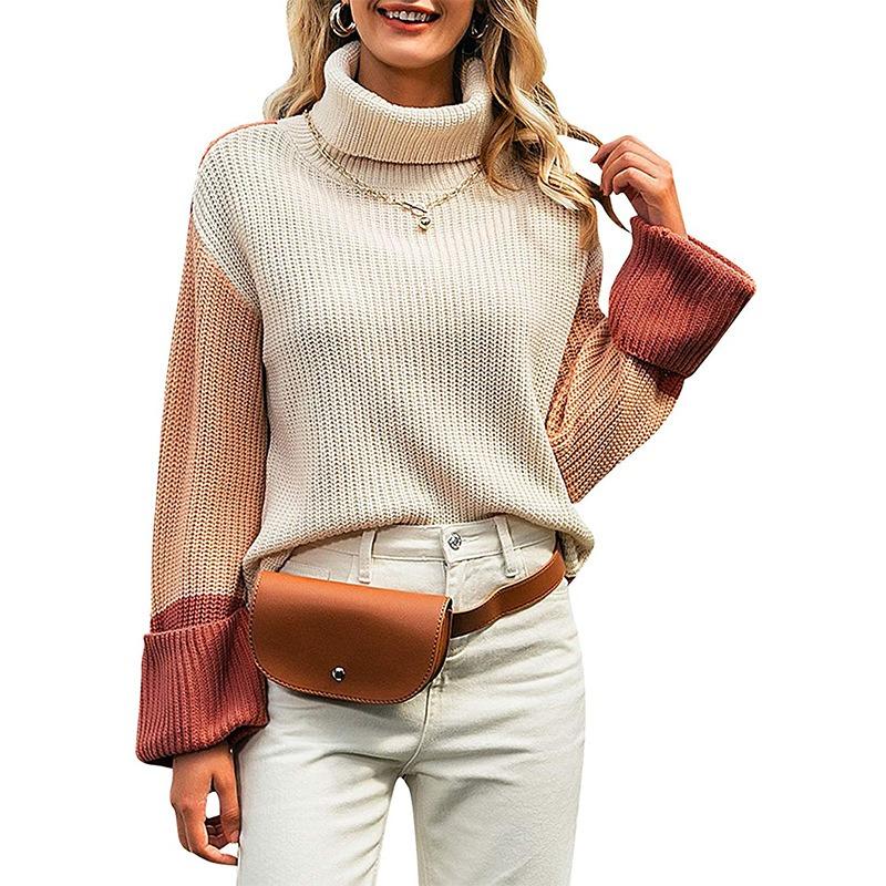 Autumn New Long Sleeve Loose Turtleneck Knitted Sweater Women Winter Vintage Plus Size Pullover Sweaters Ladies Elegant Fashion Casual Knitwear 25096
