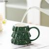 Christmas Tree Porcelain Mugs Water Cup Xmas Tableware 230ml Coffee Mug Dining Table Afternoon Tea Teacup Fruits Juice Cup