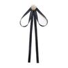 Pearl Black Ribbon Pin Solid Color Funerals Memorial Pin Simple Black Bow Necktie  Girl