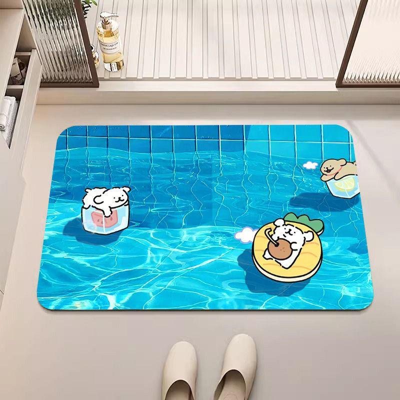 

Диатомовая грязь коврик для пола в ванной милый мультяшный щенок противоскользящий придверный коврик ванная мягкий коврик для пола из диатомовой грязи водонепроницаемый ковер 40x60cm 15.7x23.6in